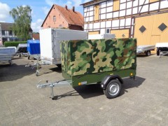 PKW-Anhänger, Plane und Spriegel, 750 kg, Camouflage